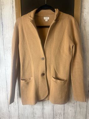 J Crew Schoolboy Sweater Blazer Womens XS Camel Tan Preppy Career Office